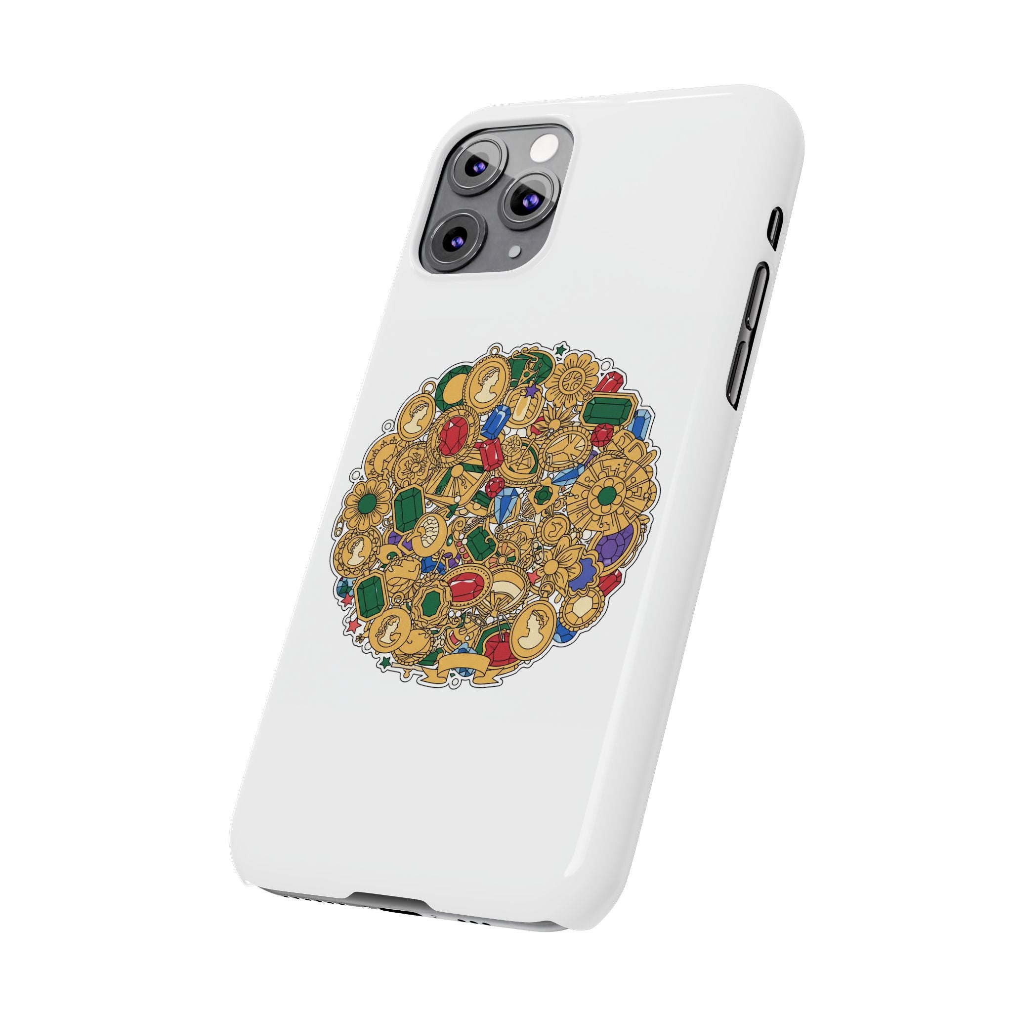 Gothic Red Rose Phone Case — Dark Romantic Slim Case with Black Ribbons