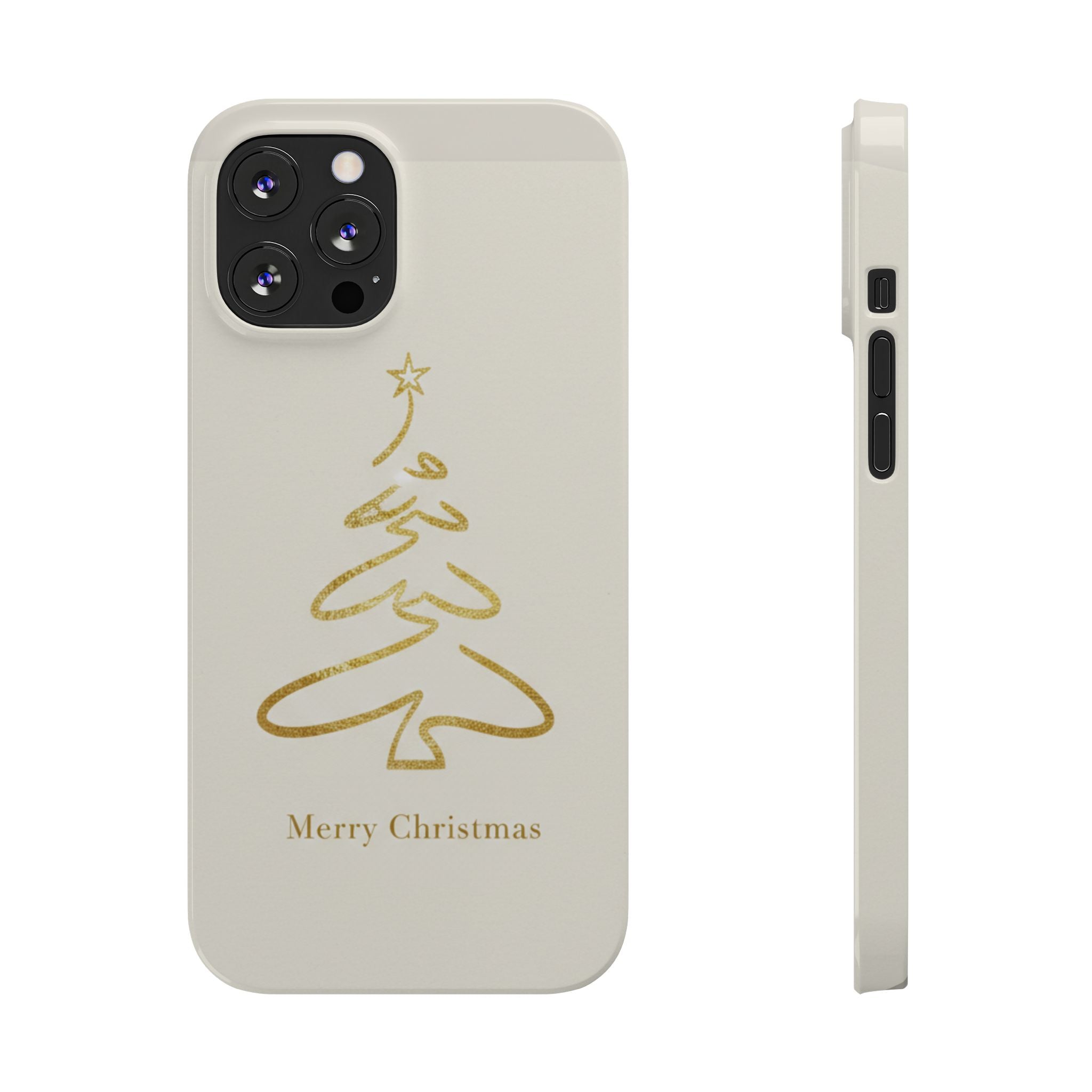 Minimalist Gold Foil Christmas Tree Slim Phone Case