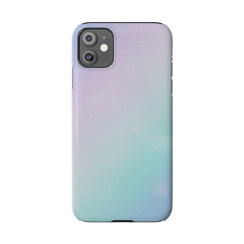 Opalescent Cosmic Slim Phone Case — Shimmering Moon Dust Purple & Blue Gradient