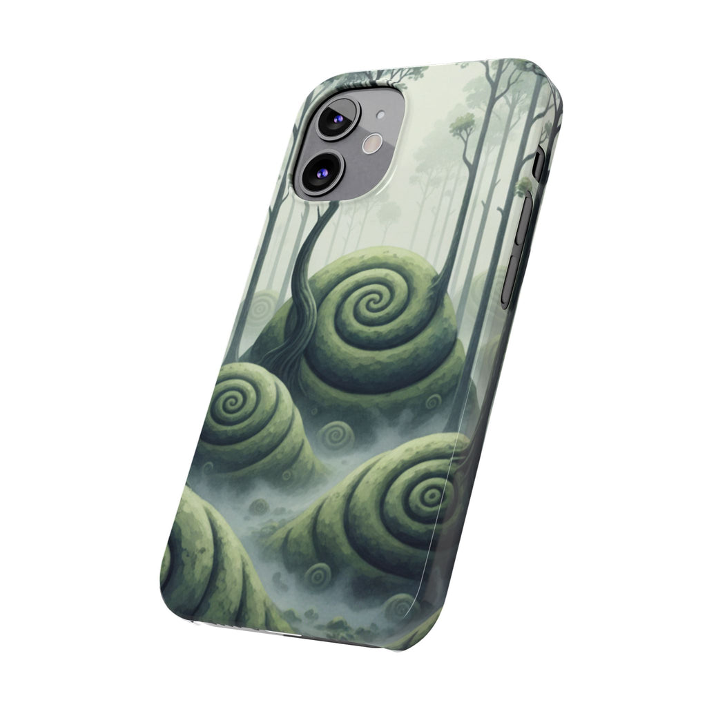 Mystical Forest Slim Phone Case — Dreamy Studio Ghibli‑Style Foggy Hills