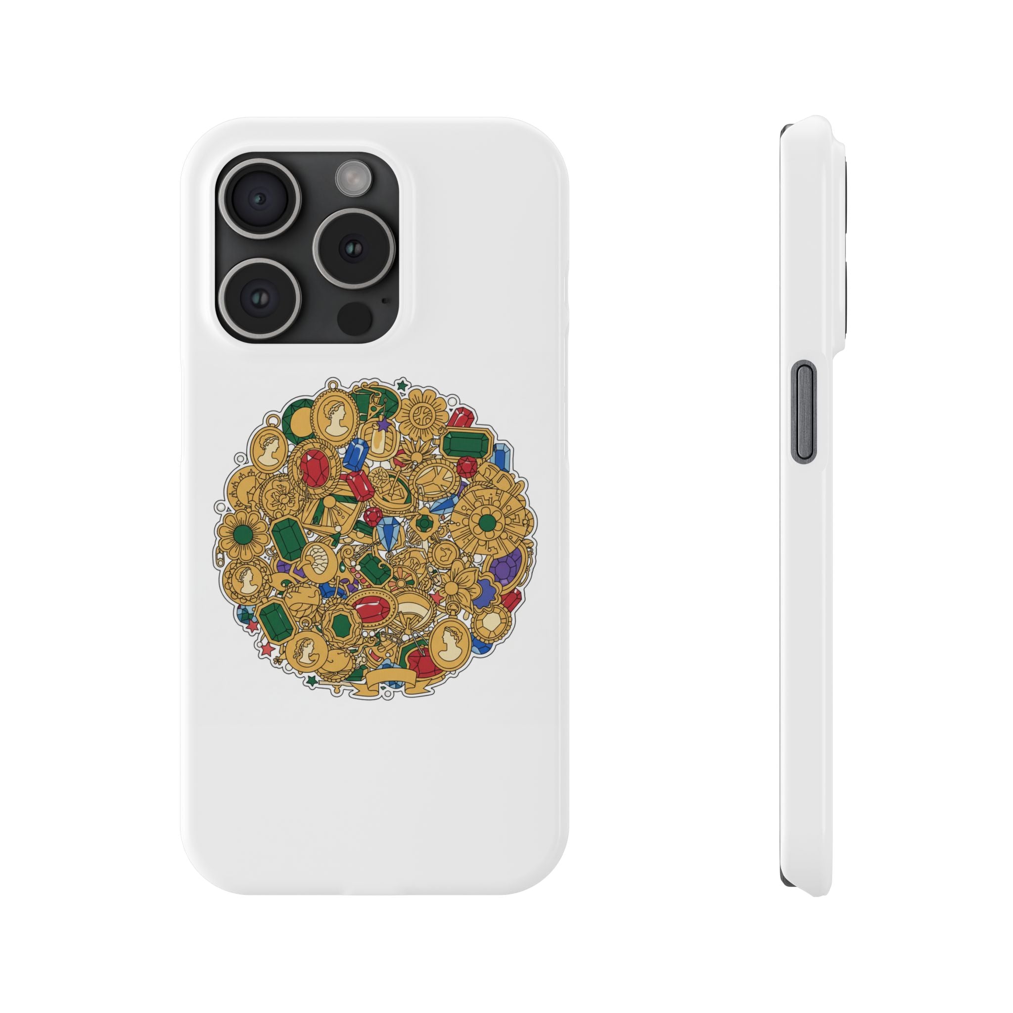 Gothic Red Rose Phone Case — Dark Romantic Slim Case with Black Ribbons