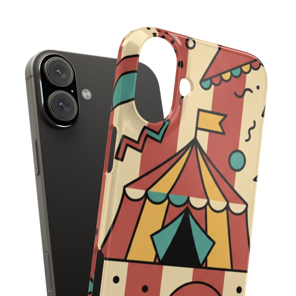 Retro Circus Stripe Slim Phone Case — Vintage 70s Memphis Geometric Design