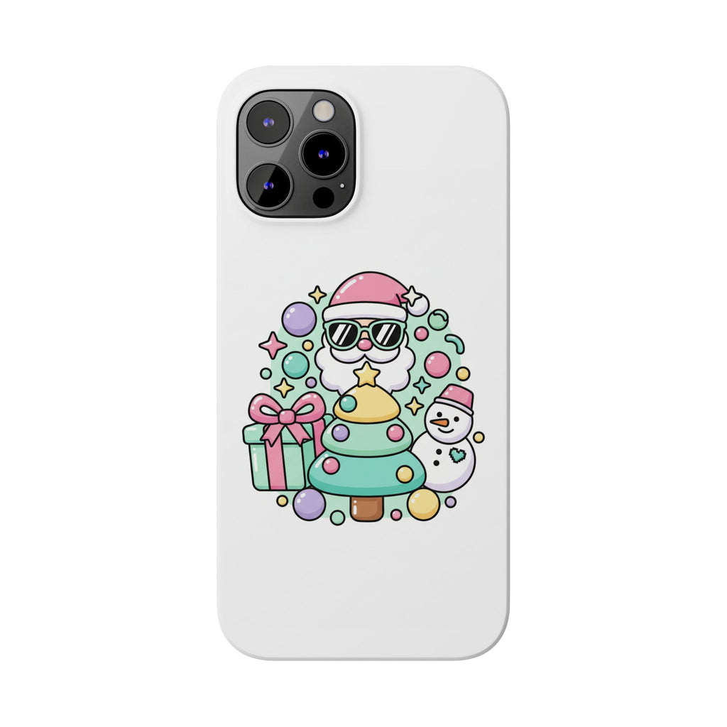 Y2K-Inspired Christmas Phone Case — Playful Bubble Icons & Stars