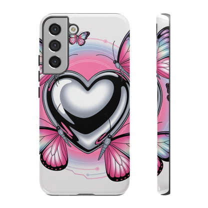 Phone Case - Y2K Aesthetic Chrome Hearts and Butterflies, Cybercore 2000s Vibe