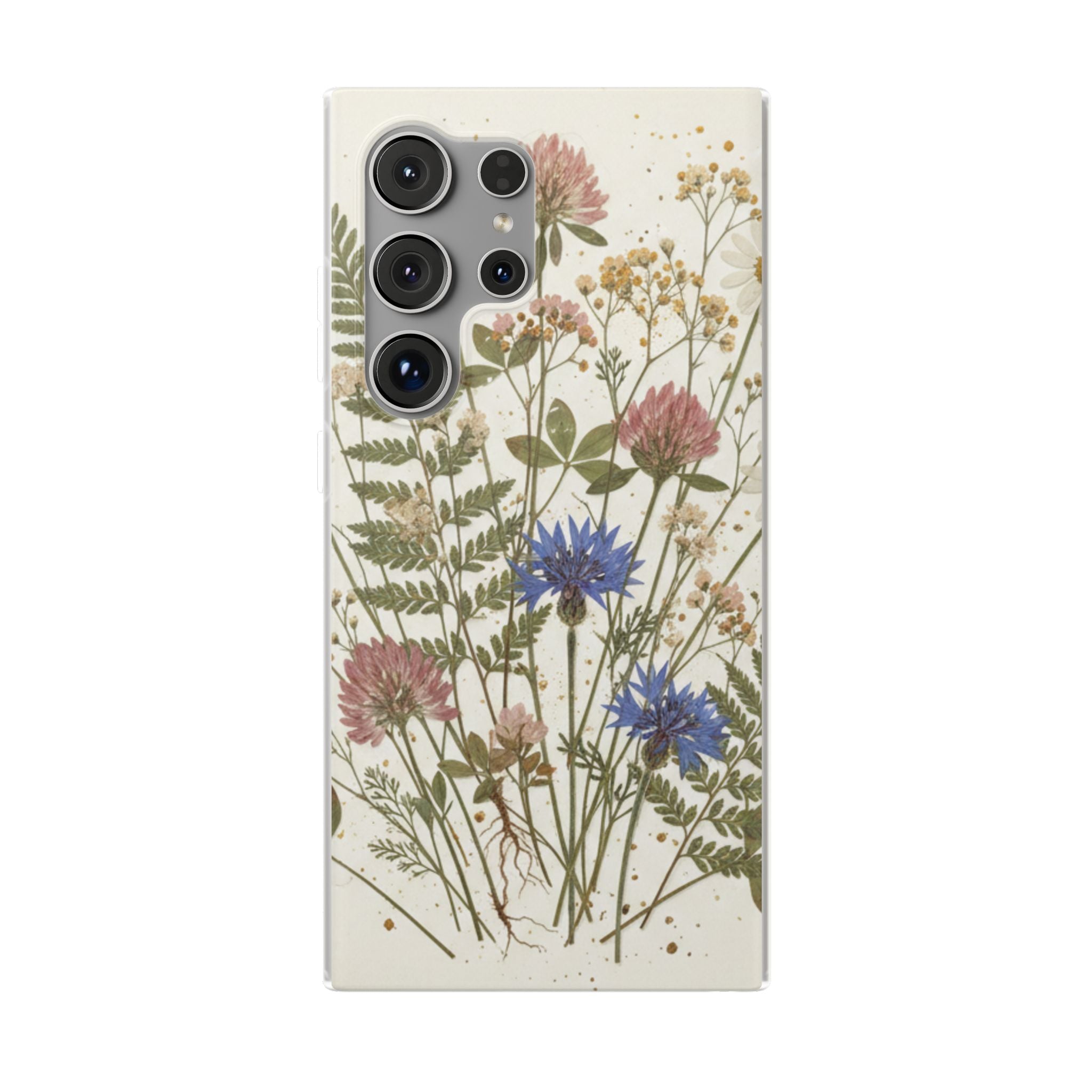 Pressed Wildflower Resin Phone Case — Cottagecore Botanical Design