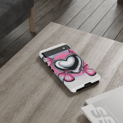 Phone Case - Y2K Aesthetic Chrome Hearts and Butterflies, Cybercore 2000s Vibe