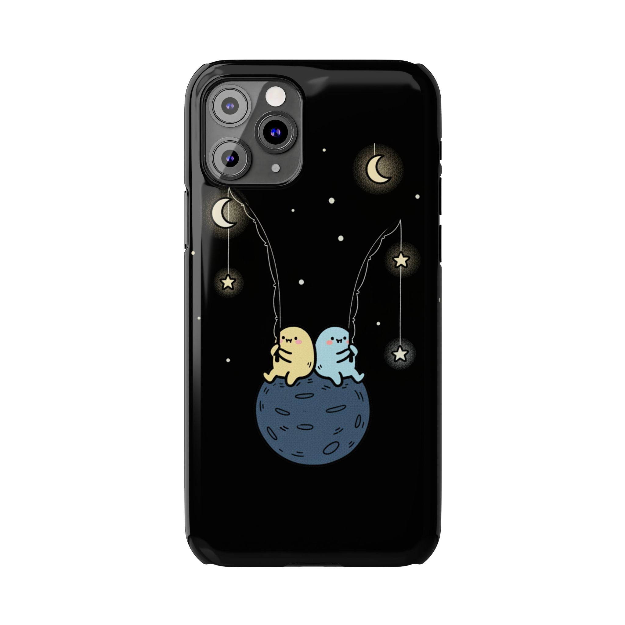 Moonlight Anglers: Whimsical Star Fishing Phone Case | Celestial Doodle Art Aesthetic