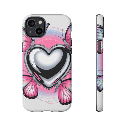 Phone Case - Y2K Aesthetic Chrome Hearts and Butterflies, Cybercore 2000s Vibe