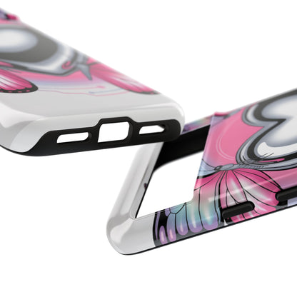 Phone Case - Y2K Aesthetic Chrome Hearts and Butterflies, Cybercore 2000s Vibe