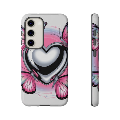 Phone Case - Y2K Aesthetic Chrome Hearts and Butterflies, Cybercore 2000s Vibe