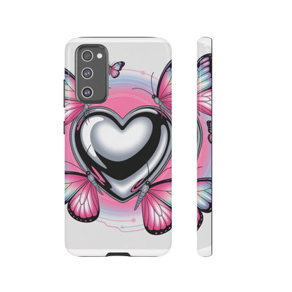 Phone Case - Y2K Aesthetic Chrome Hearts and Butterflies, Cybercore 2000s Vibe