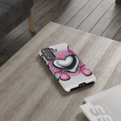Phone Case - Y2K Aesthetic Chrome Hearts and Butterflies, Cybercore 2000s Vibe