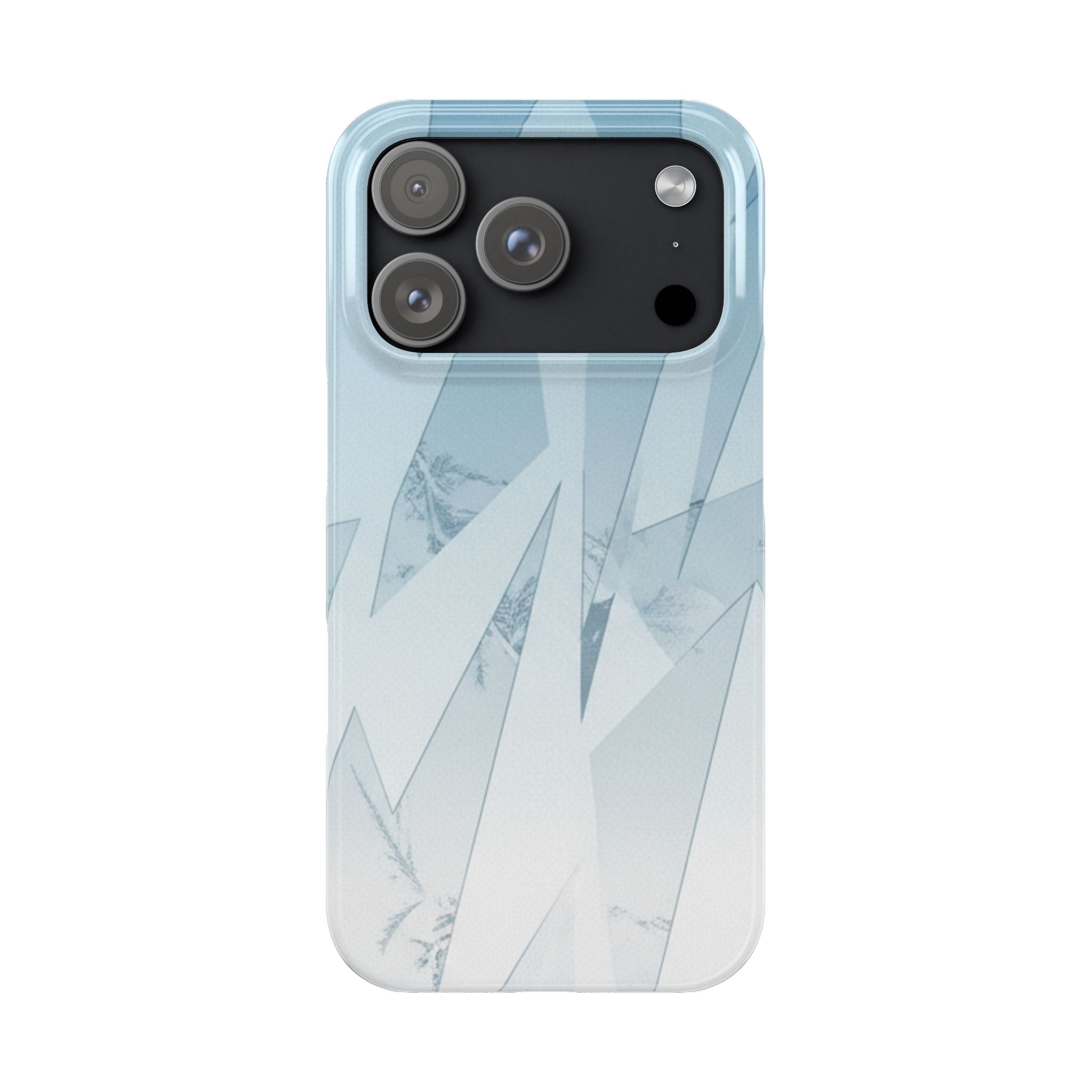 Icy Frost Minimalist Slim Phone Case — Frosted Glass Blue Gradient