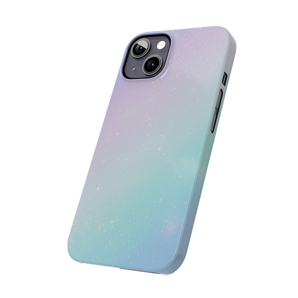Opalescent Cosmic Slim Phone Case — Shimmering Moon Dust Purple & Blue Gradient