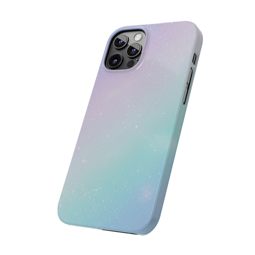 Opalescent Cosmic Slim Phone Case — Shimmering Moon Dust Purple & Blue Gradient