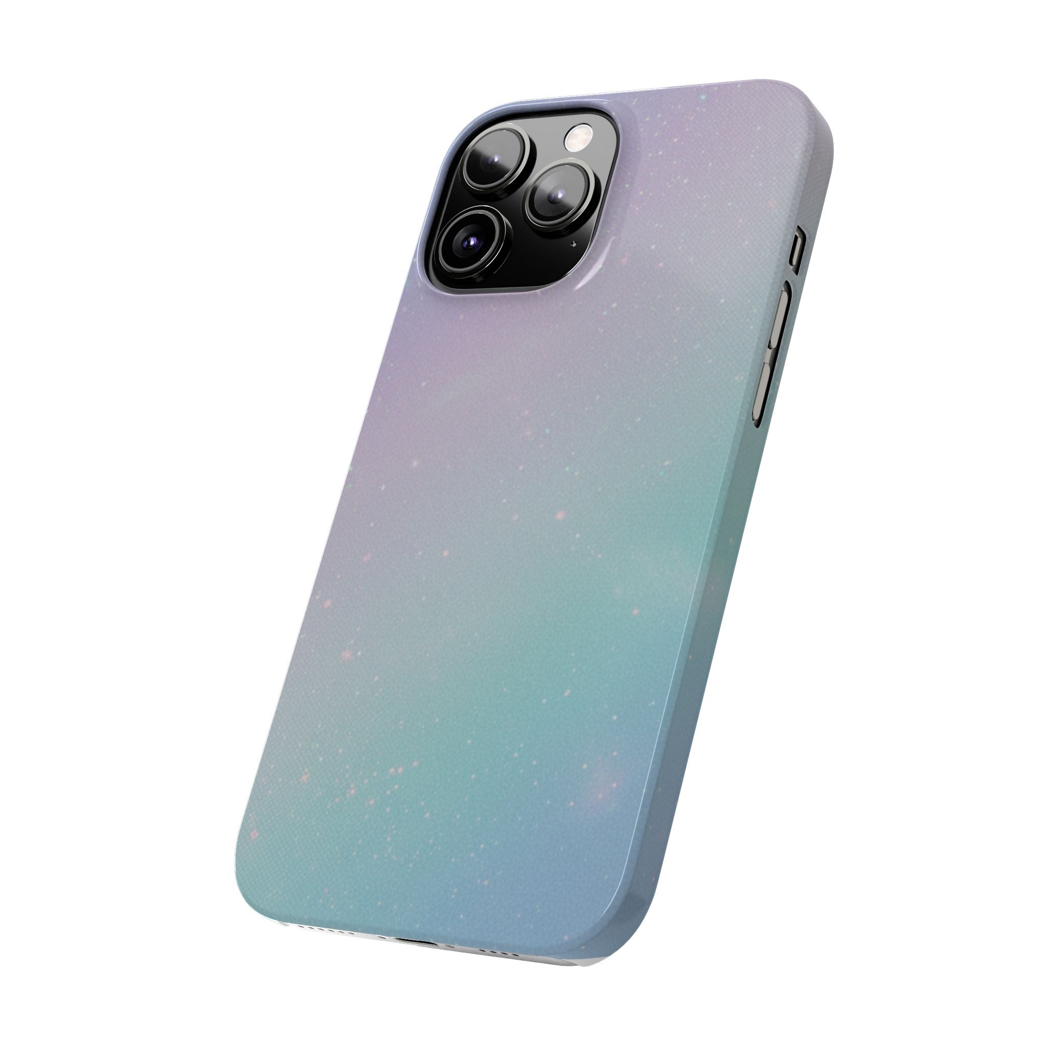 Opalescent Cosmic Slim Phone Case — Shimmering Moon Dust Purple & Blue Gradient