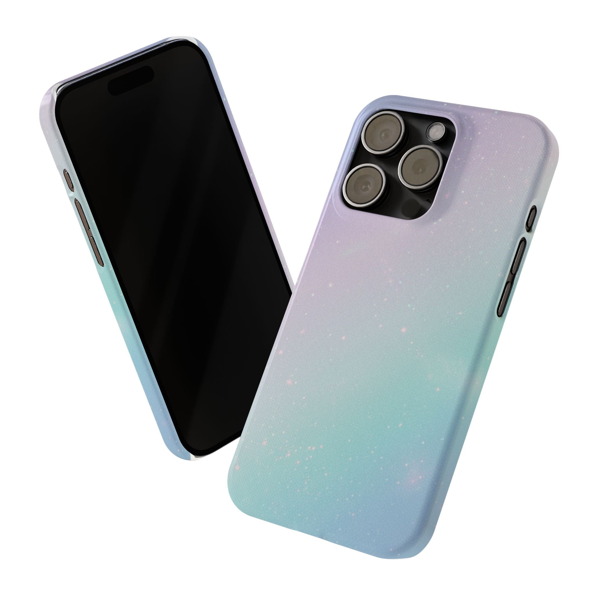 Opalescent Cosmic Slim Phone Case — Shimmering Moon Dust Purple & Blue Gradient