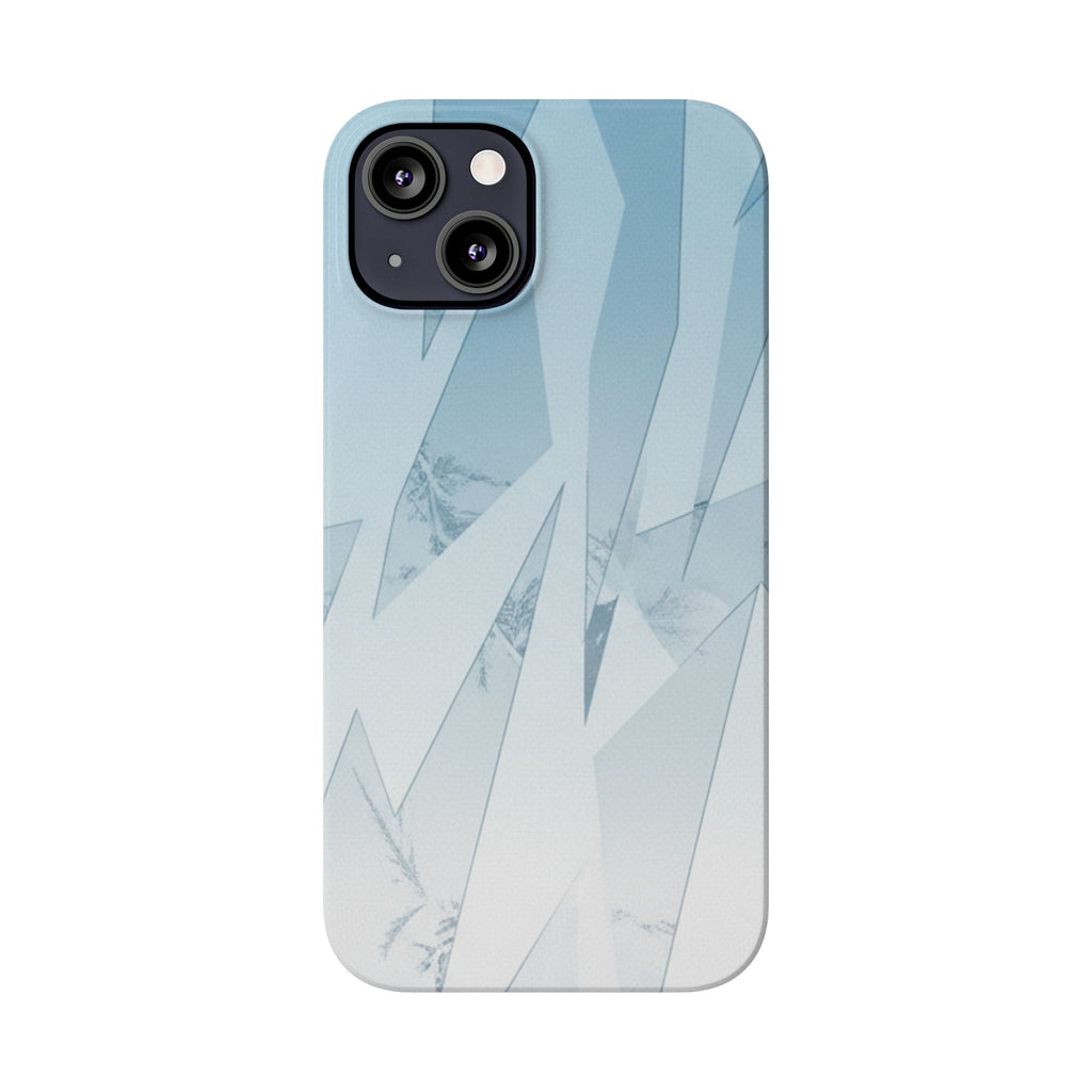 Icy Frost Minimalist Slim Phone Case — Frosted Glass Blue Gradient