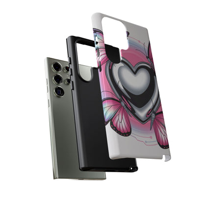 Phone Case - Y2K Aesthetic Chrome Hearts and Butterflies, Cybercore 2000s Vibe