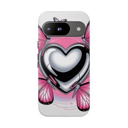 Phone Case - Y2K Aesthetic Chrome Hearts and Butterflies, Cybercore 2000s Vibe