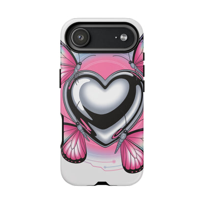 Phone Case - Y2K Aesthetic Chrome Hearts and Butterflies, Cybercore 2000s Vibe