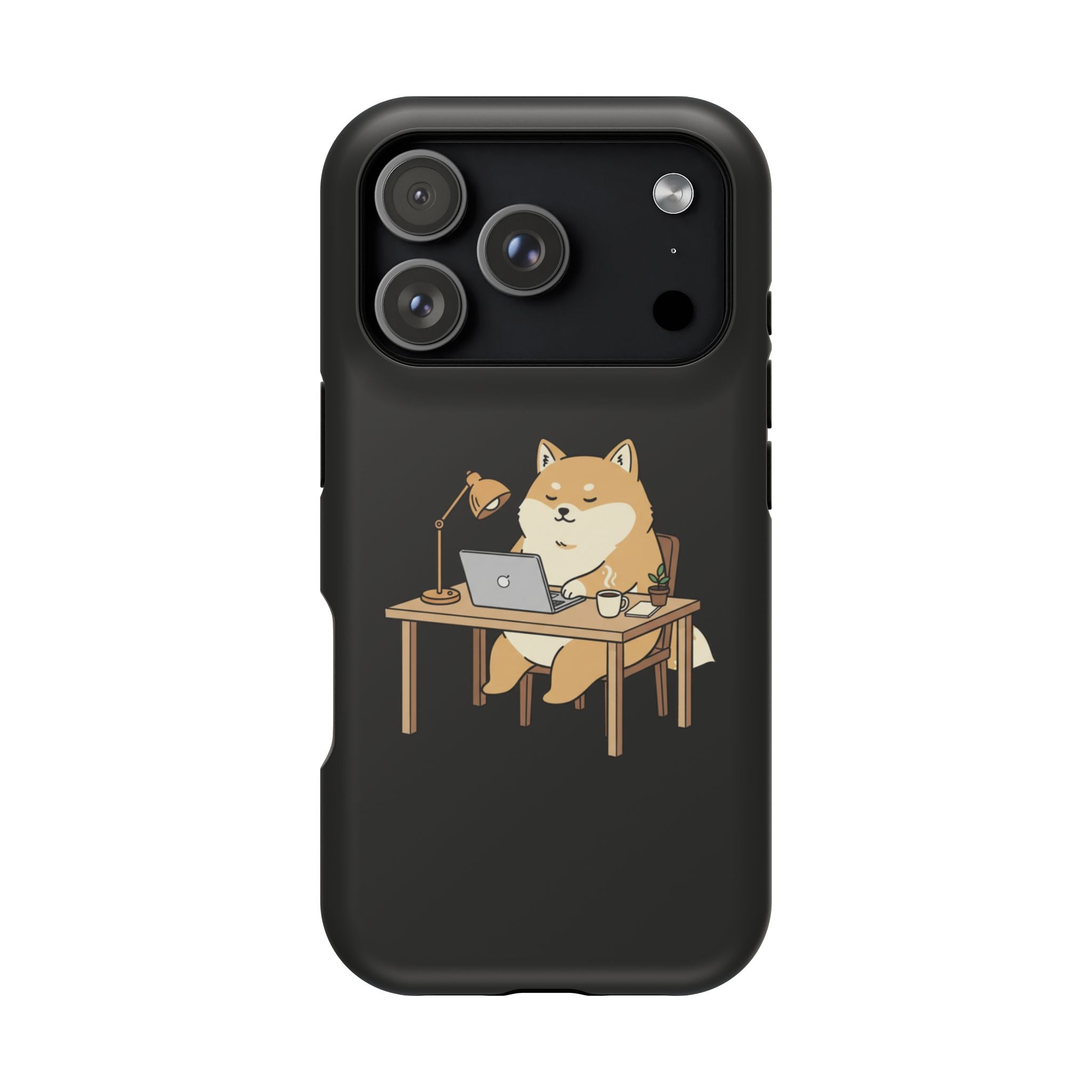 Magnetic Impact-Resistant Phone Case — Cozy Desk Animal Illustration