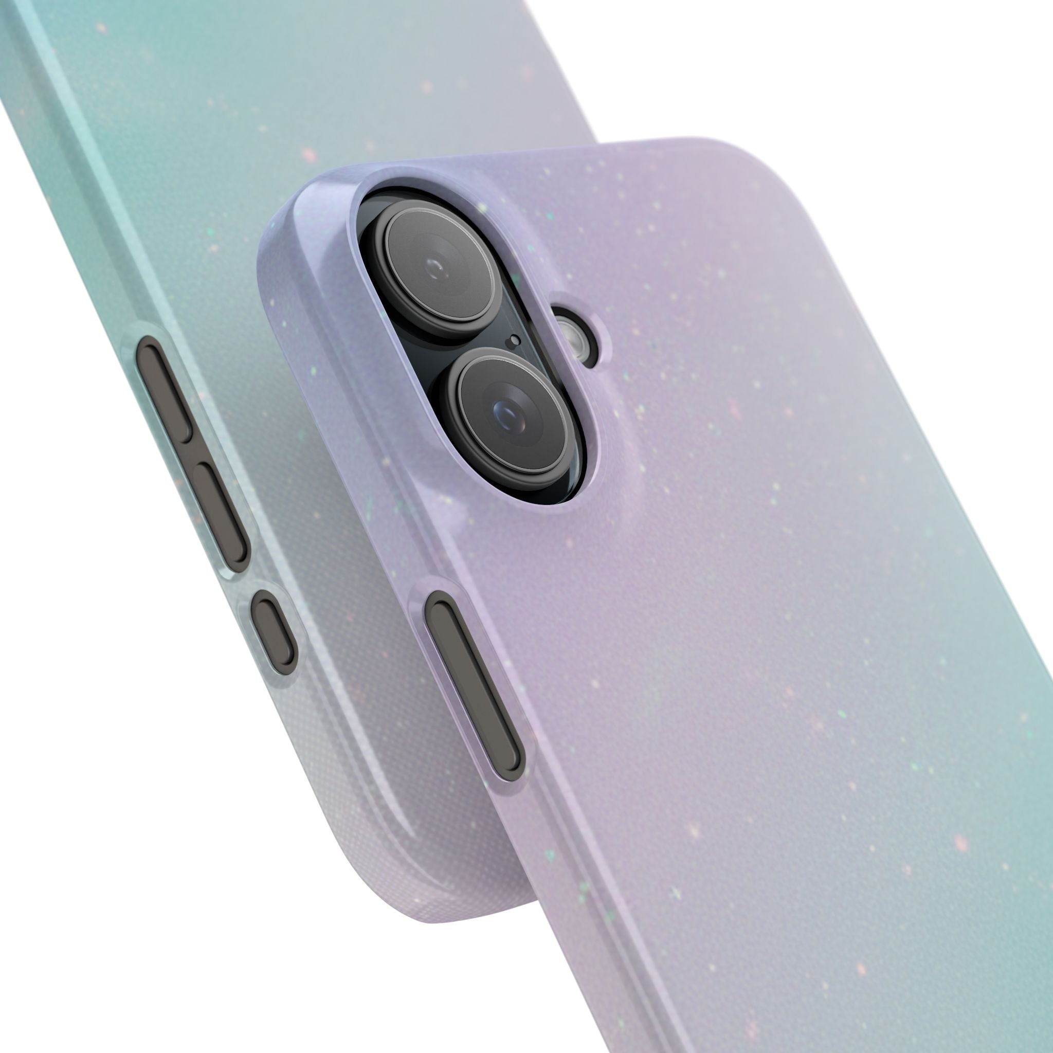 Opalescent Cosmic Slim Phone Case — Shimmering Moon Dust Purple & Blue Gradient