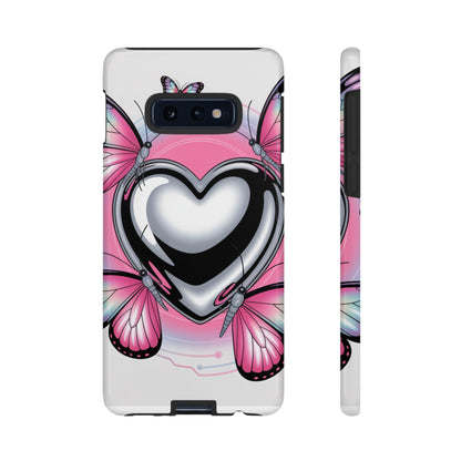 Phone Case - Y2K Aesthetic Chrome Hearts and Butterflies, Cybercore 2000s Vibe