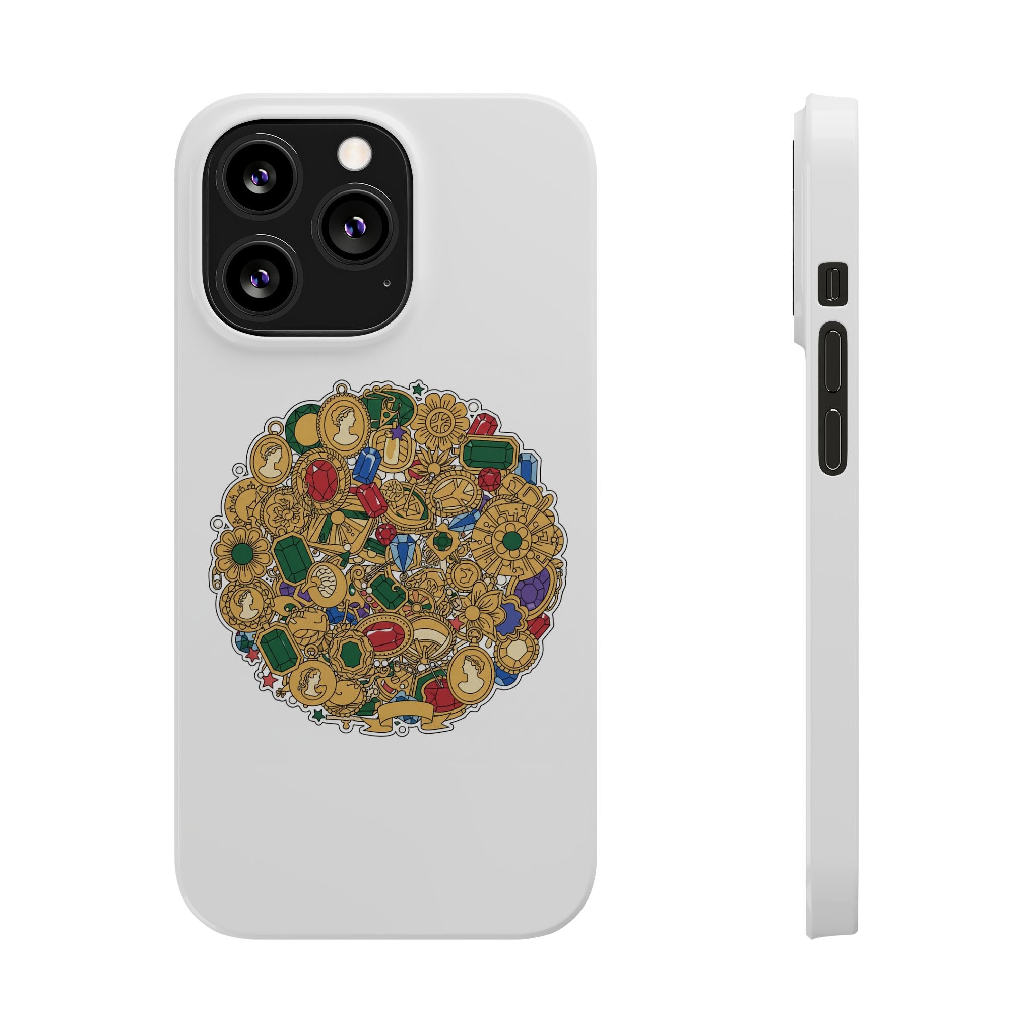 Gothic Red Rose Phone Case — Dark Romantic Slim Case with Black Ribbons