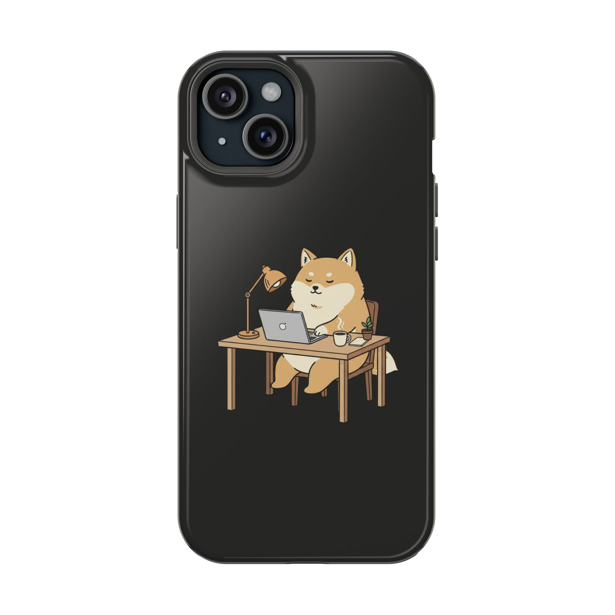Magnetic Impact-Resistant Phone Case — Cozy Desk Animal Illustration