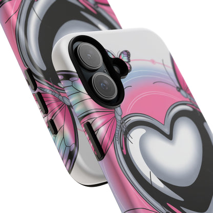 Phone Case - Y2K Aesthetic Chrome Hearts and Butterflies, Cybercore 2000s Vibe