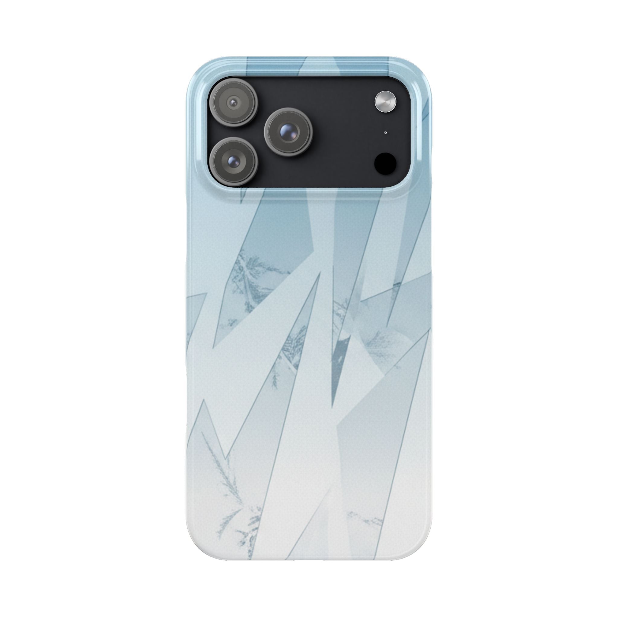 Icy Frost Minimalist Slim Phone Case — Frosted Glass Blue Gradient