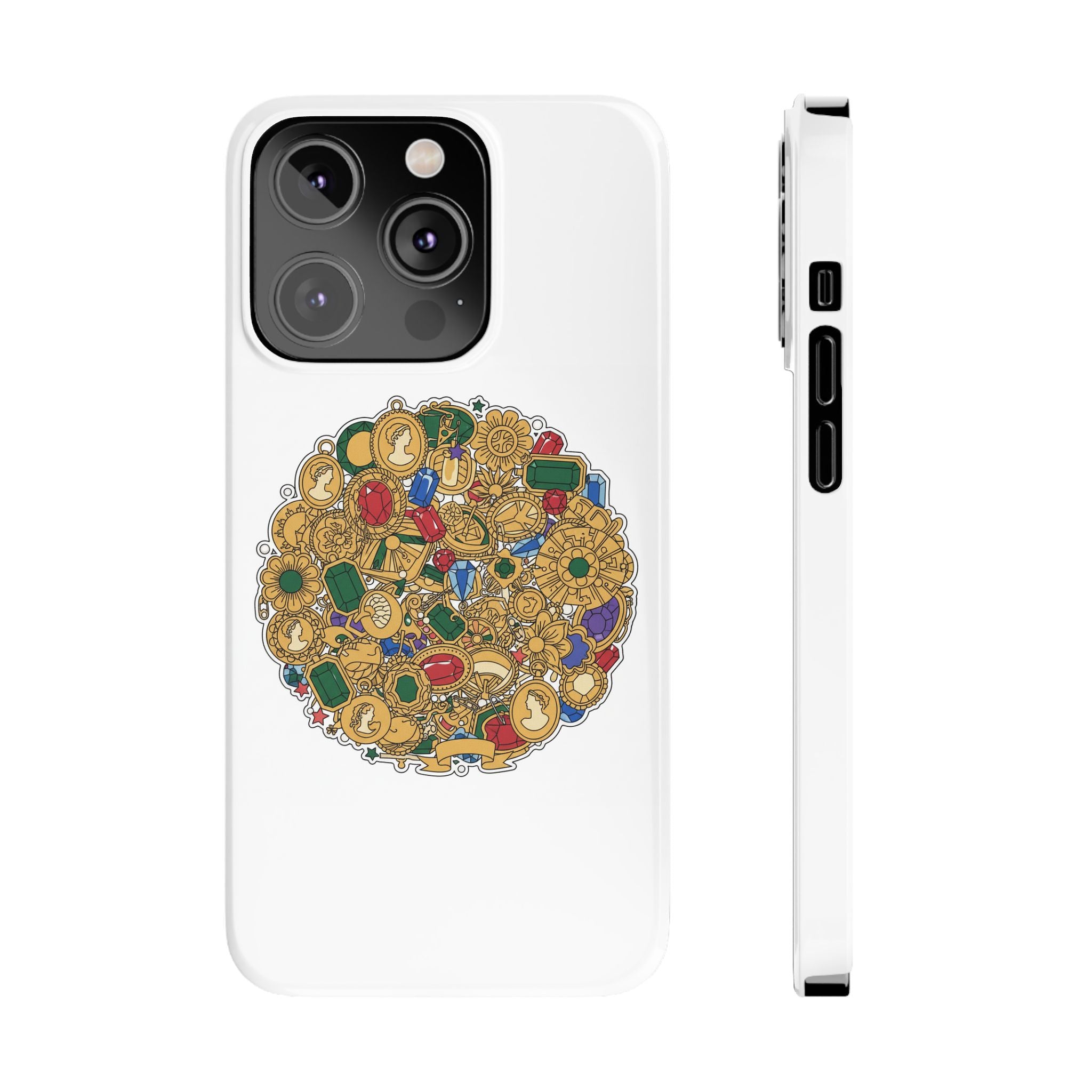 Gothic Red Rose Phone Case — Dark Romantic Slim Case with Black Ribbons