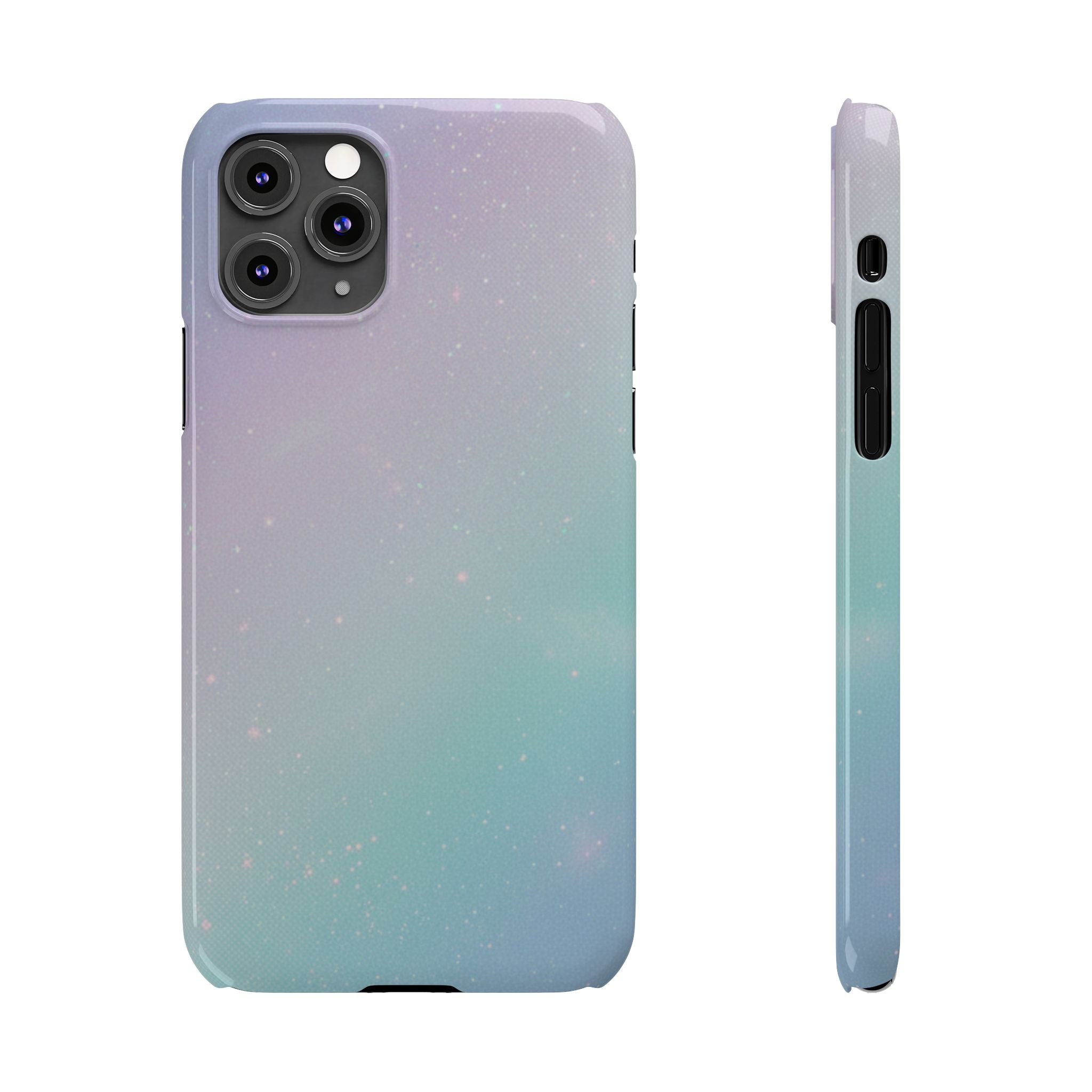 Opalescent Cosmic Slim Phone Case — Shimmering Moon Dust Purple & Blue Gradient