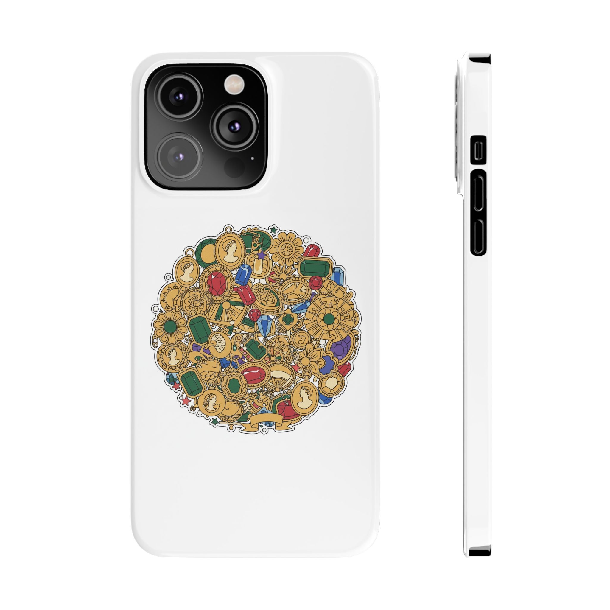 Gothic Red Rose Phone Case — Dark Romantic Slim Case with Black Ribbons