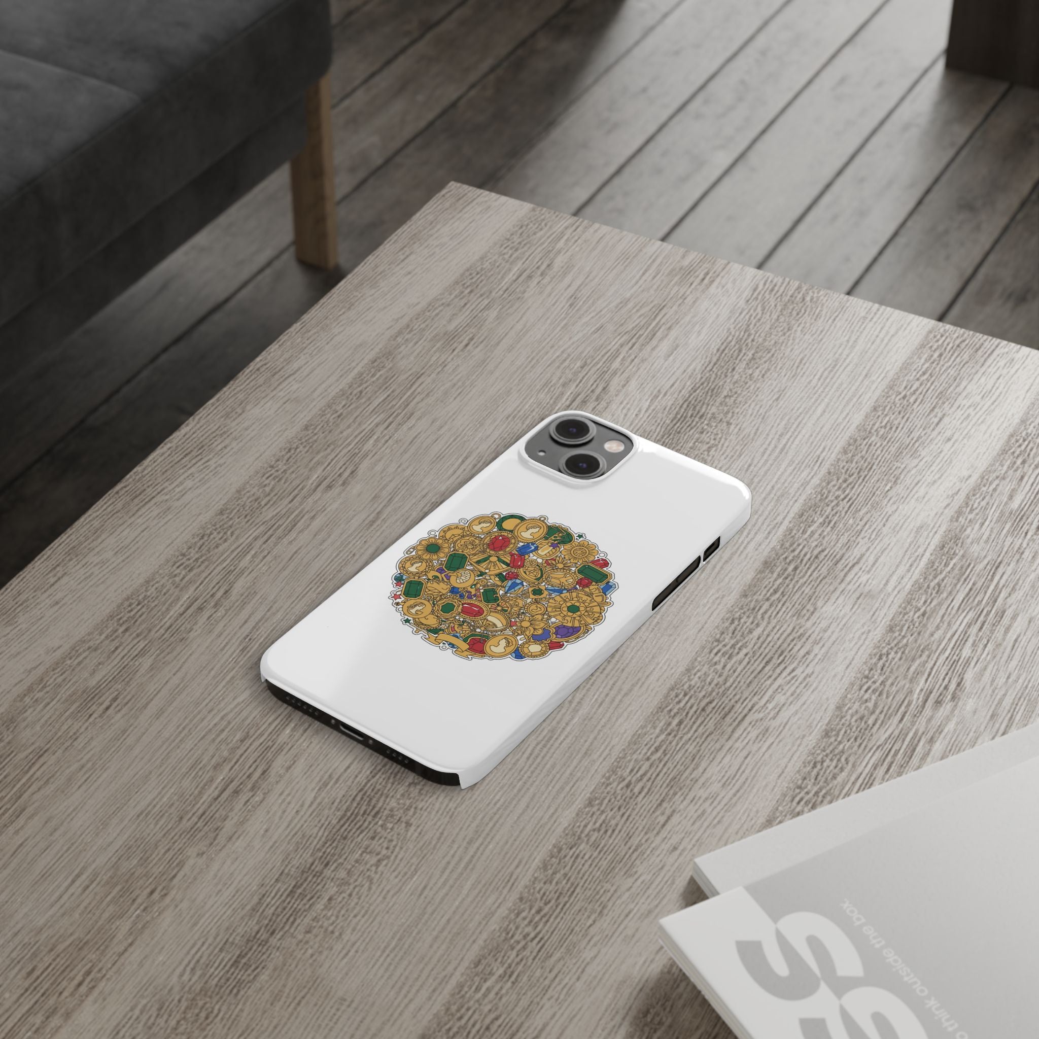 Gothic Red Rose Phone Case — Dark Romantic Slim Case with Black Ribbons