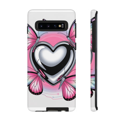 Phone Case - Y2K Aesthetic Chrome Hearts and Butterflies, Cybercore 2000s Vibe