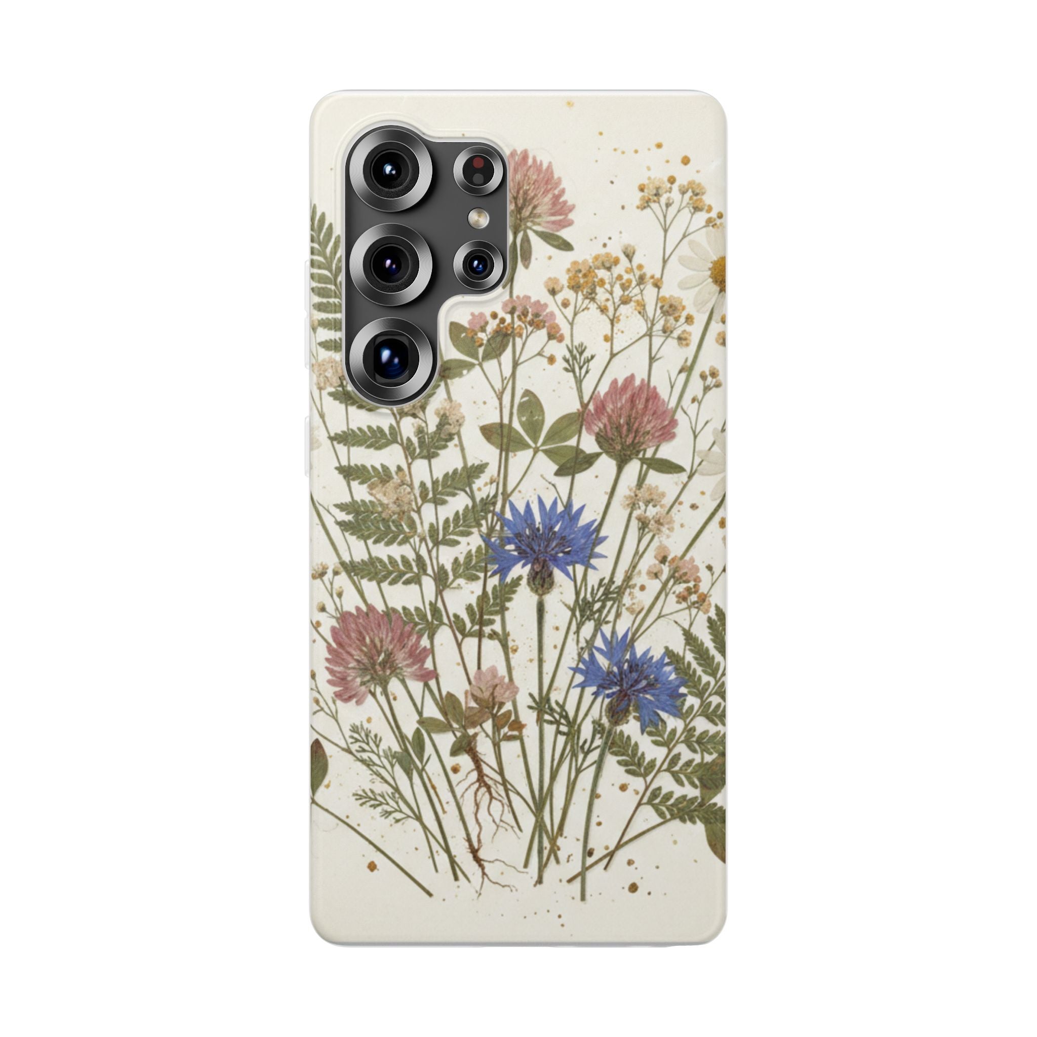 Pressed Wildflower Resin Phone Case — Cottagecore Botanical Design