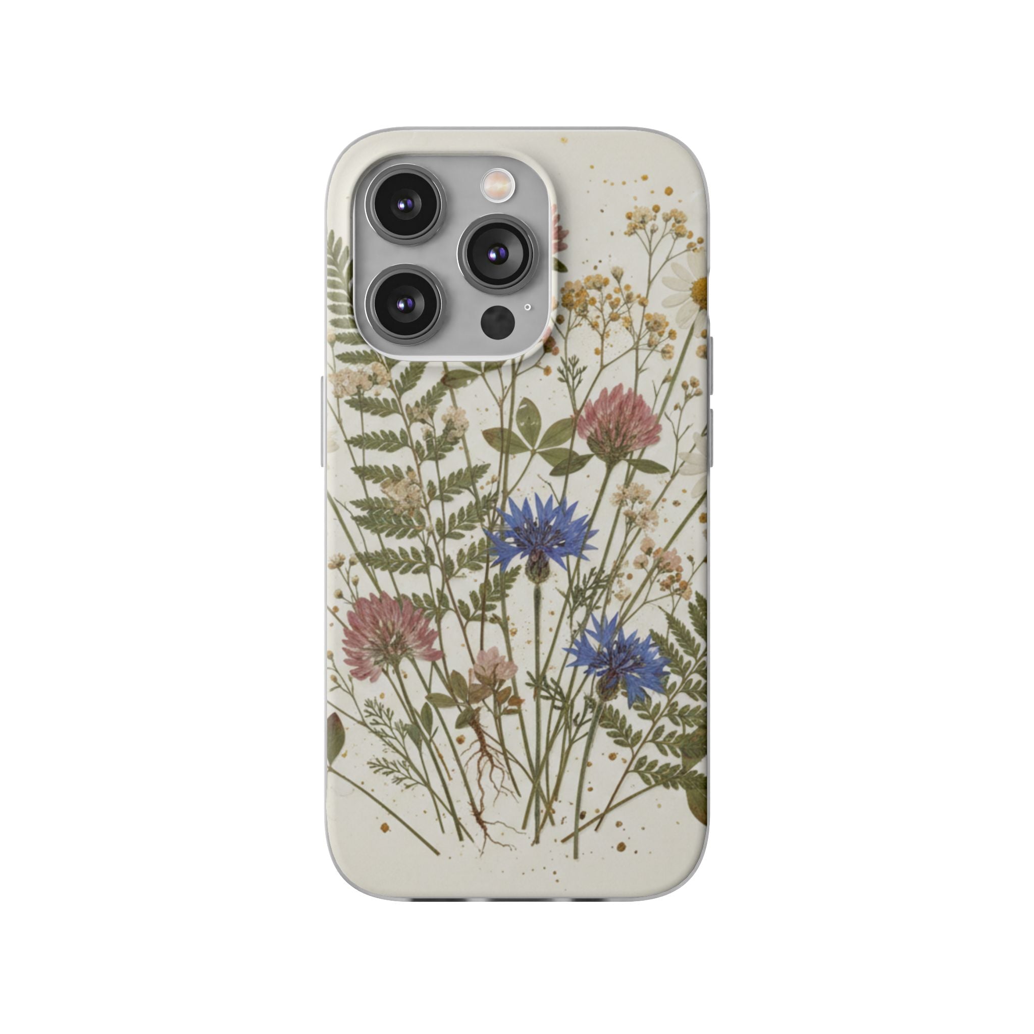 Pressed Wildflower Resin Phone Case — Cottagecore Botanical Design