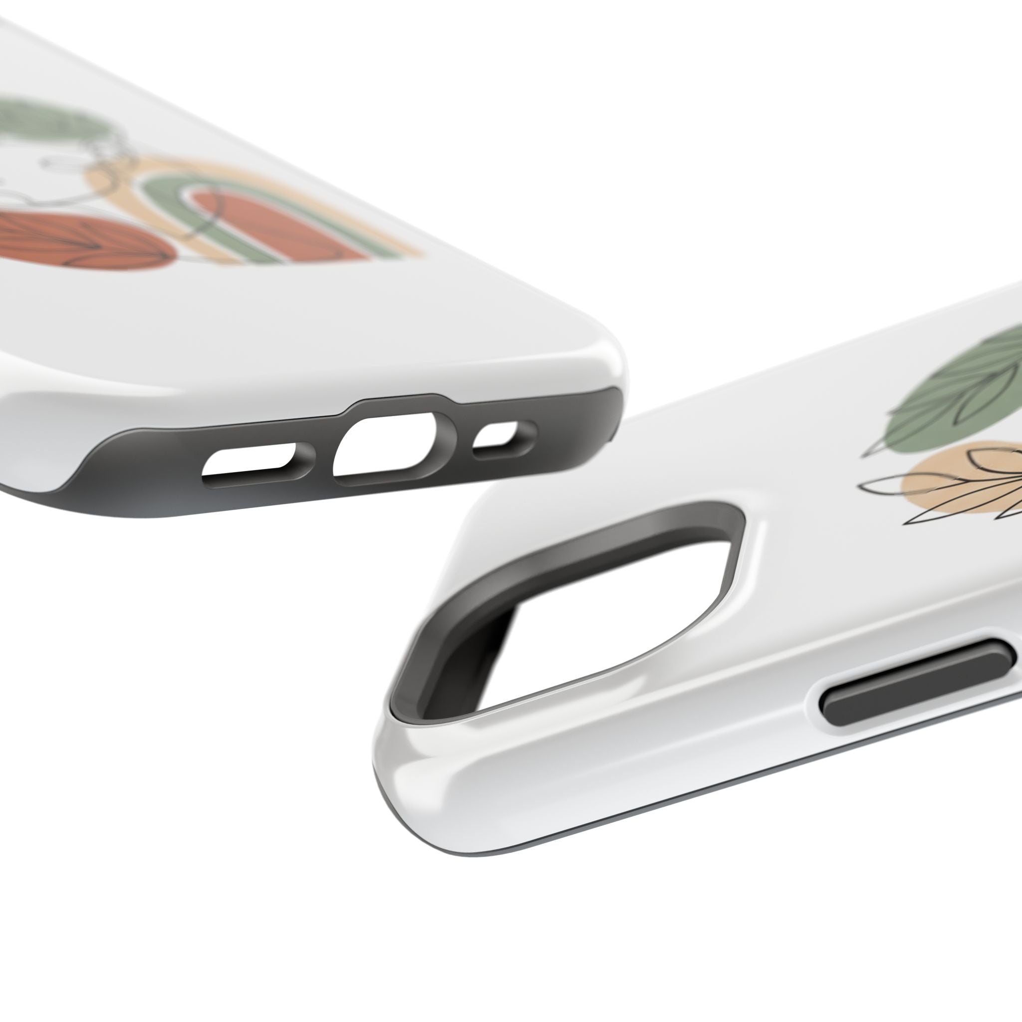 Boho Line-Face Phone Case — Terracotta Sage Minimalist Matte