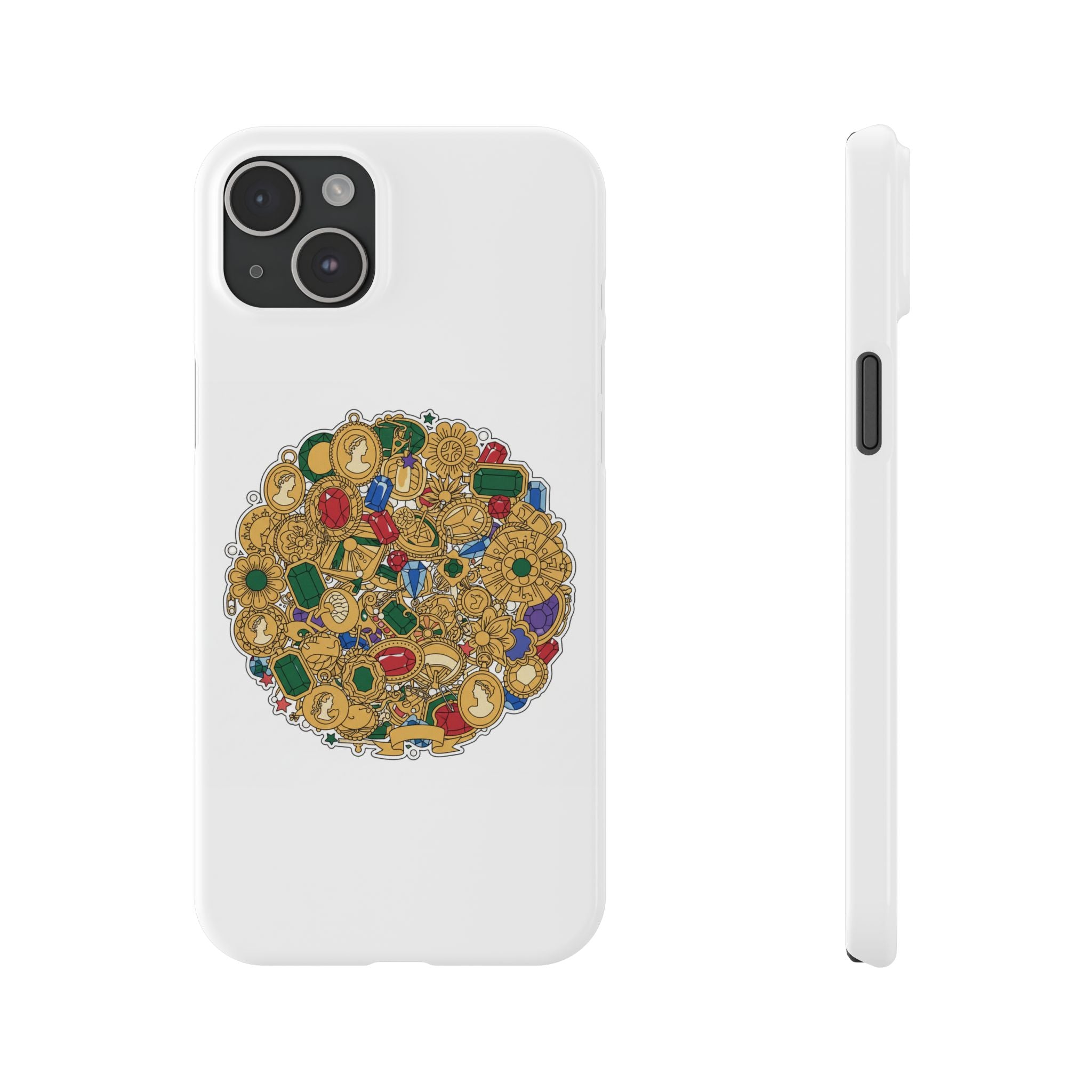 Gothic Red Rose Phone Case — Dark Romantic Slim Case with Black Ribbons