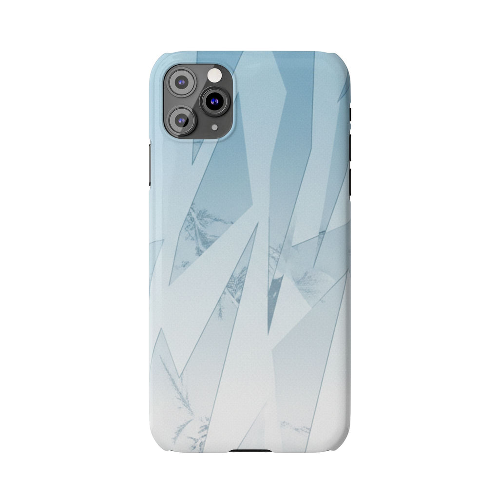 Icy Frost Minimalist Slim Phone Case — Frosted Glass Blue Gradient