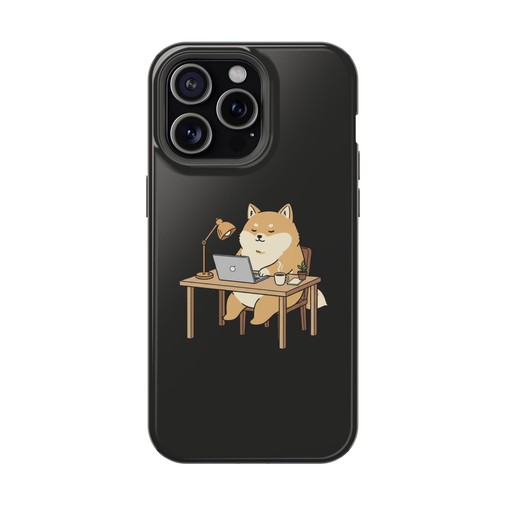 Magnetic Impact-Resistant Phone Case — Cozy Desk Animal Illustration