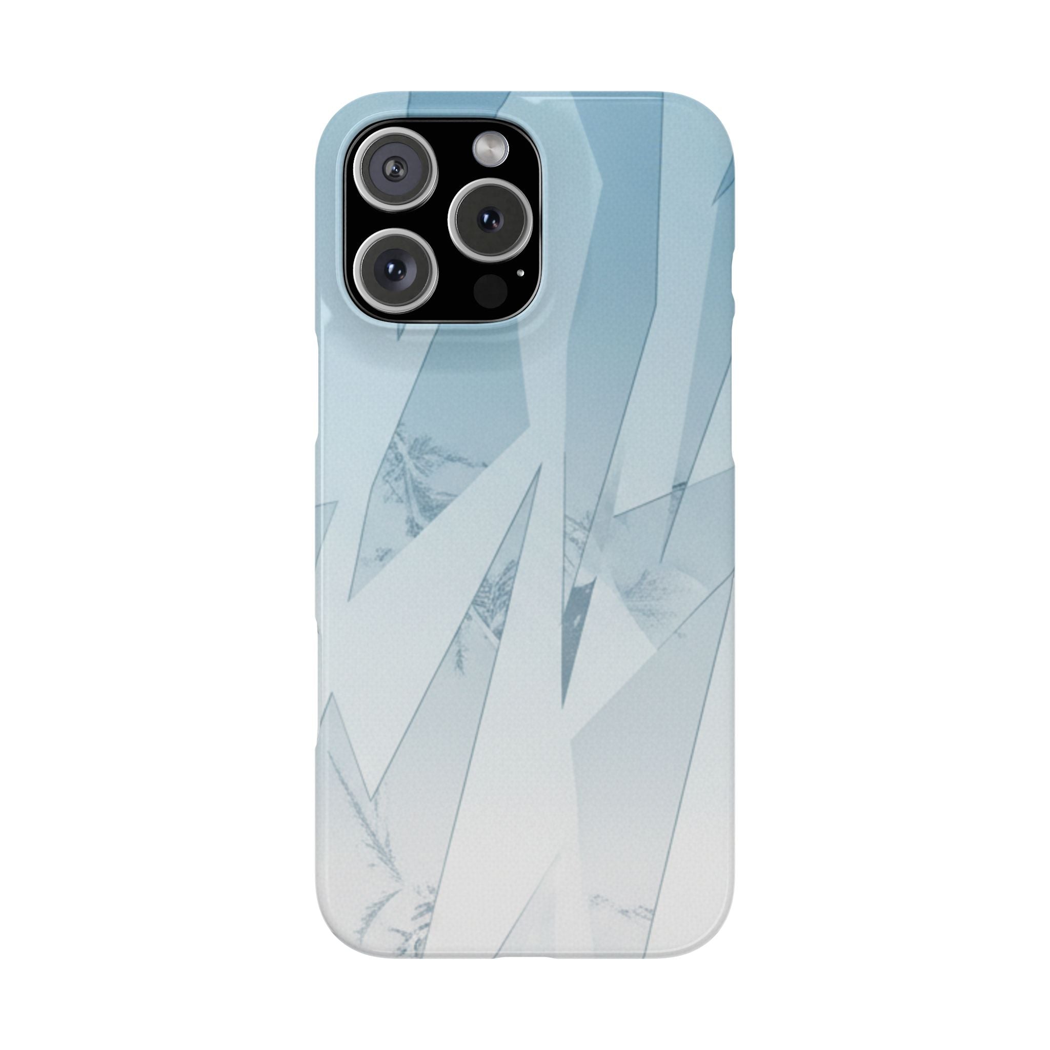 Icy Frost Minimalist Slim Phone Case — Frosted Glass Blue Gradient
