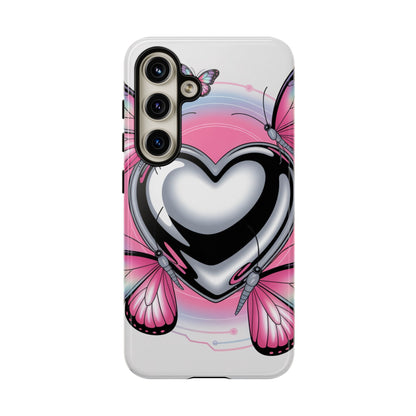 Phone Case - Y2K Aesthetic Chrome Hearts and Butterflies, Cybercore 2000s Vibe