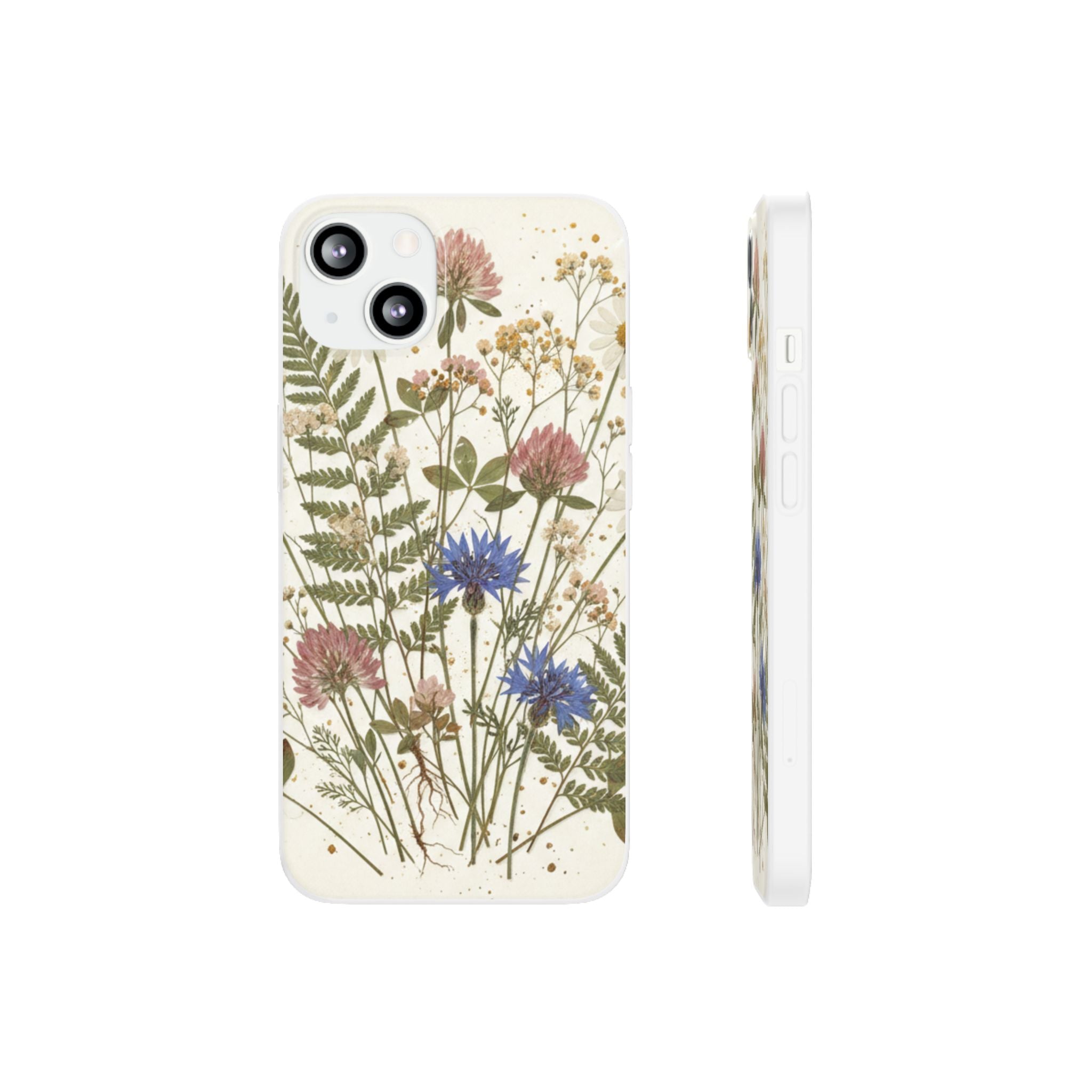 Pressed Wildflower Resin Phone Case — Cottagecore Botanical Design