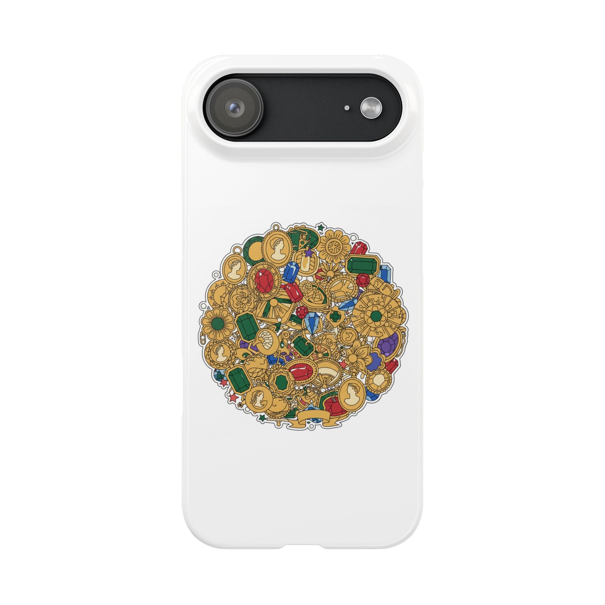 Gothic Red Rose Phone Case — Dark Romantic Slim Case with Black Ribbons