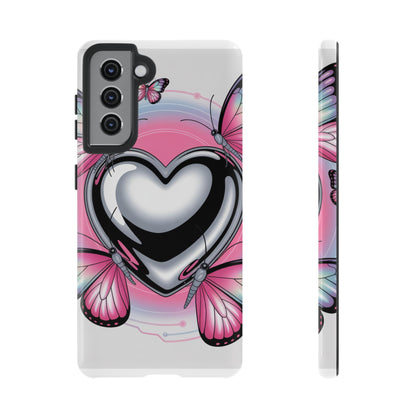 Phone Case - Y2K Aesthetic Chrome Hearts and Butterflies, Cybercore 2000s Vibe