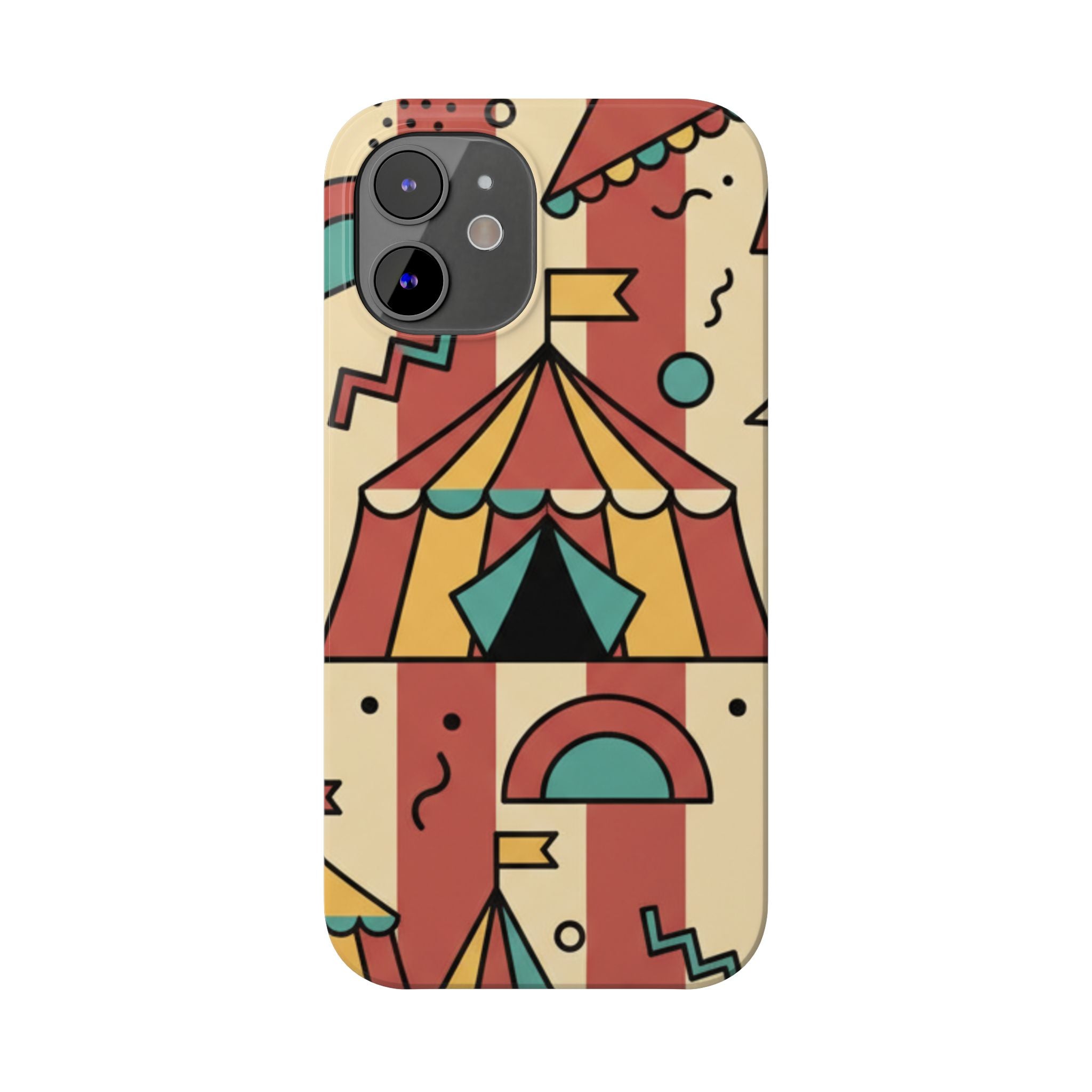 Retro Circus Stripe Slim Phone Case — Vintage 70s Memphis Geometric Design