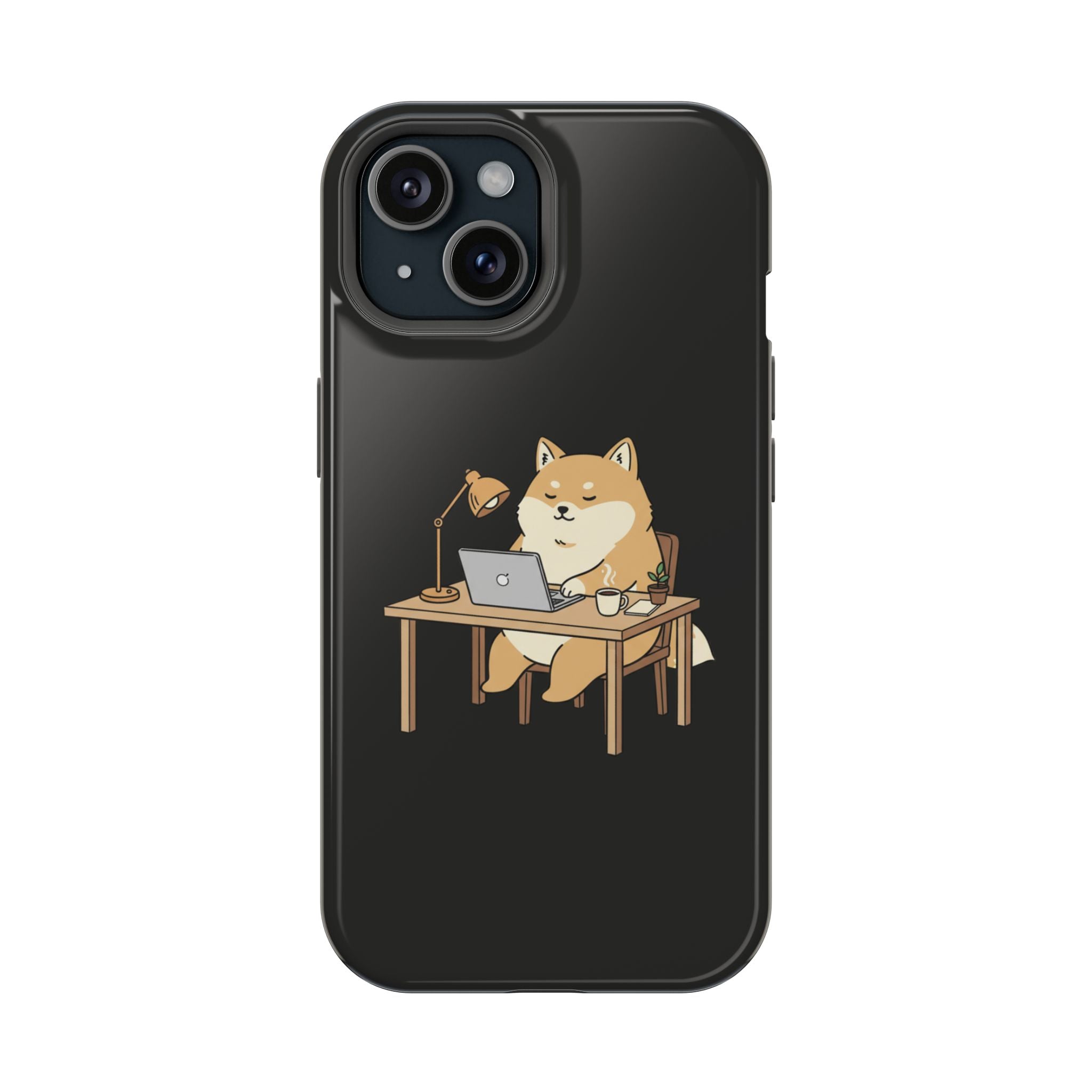 Magnetic Impact-Resistant Phone Case — Cozy Desk Animal Illustration